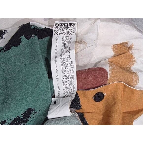 Zara Men's Multicolor Art Y2K Abstract Shirt Medium A003330 - Picture 7 of 8